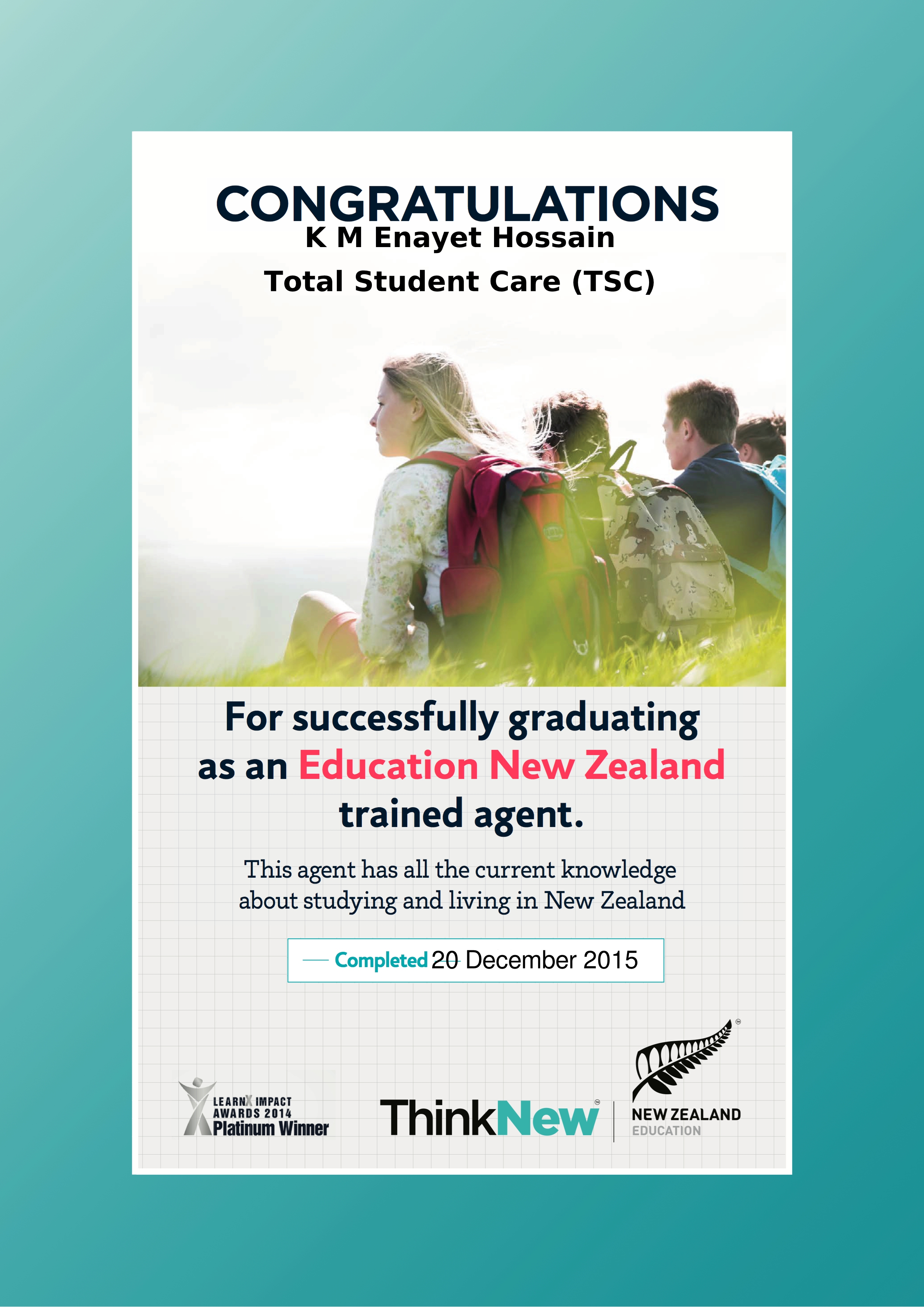 Education New Zealand Trained Agent